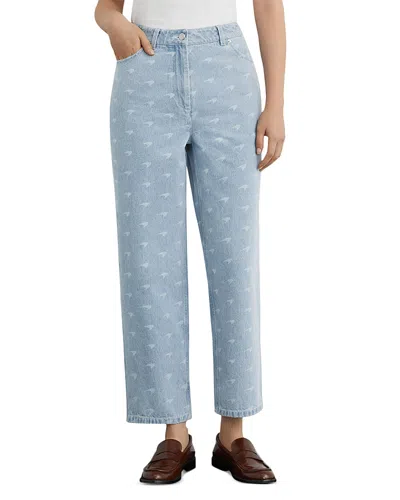 Reiss Clairo Speedmark Interest Denim Jeans In Soft Blue