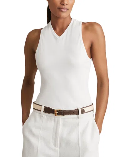 Reiss Clara Racerback Top In White