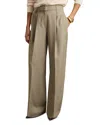 Reiss Clara Wool Belted Wide Leg Trousers In Neutral