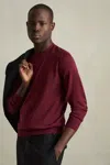 Reiss Claret Red Wessex Merino Wool Crew-neck Jumper