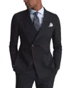 Reiss Class Linen-blend Jacket In Black