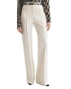 Reiss Claude Pinched-seam Flared-leg High-rise Stretch-woven Trousers In Cream