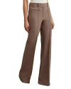 Reiss Womens Mink Neutral Claude Pinched-seam Flared-leg High-rise Stretch-woven Trousers In Mink Neutral