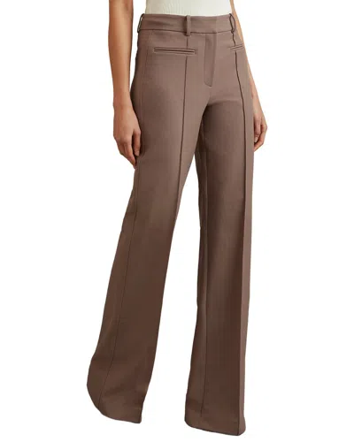 Reiss Mink Neutral Claude High Rise Flared Trousers In Brown