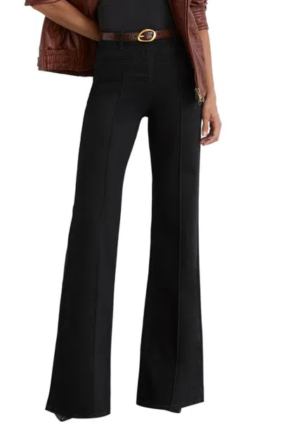 Reiss Claude Pintuck High Waist Flare Jeans In Multi
