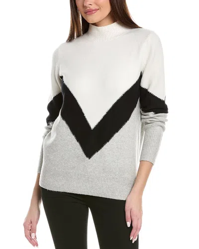 Reiss Claude Wool-blend Turtleneck Pattern Jumper In White