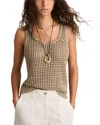 Reiss Womens Stone Claudia Open-knit Linen Vest