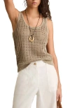 Reiss Womens Stone Claudia Open-knit Linen Vest