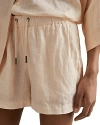 Reiss Cleo Garment Dyed Linen Shorts In Peach