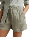 Reiss Cleo Garment Dyed Linen Shorts In Sage
