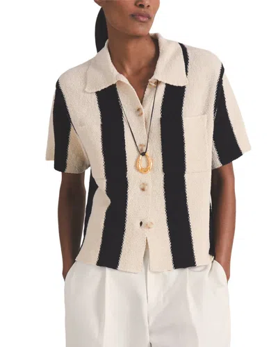 Reiss Clive Stripe Button Shirt In Neutral