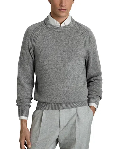 Reiss Cloud Regular Fit Wool Crewneck Sweater In Mid Grey Melange