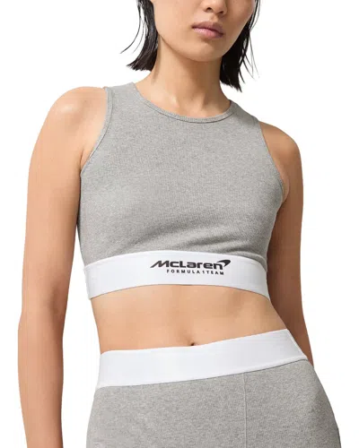Reiss Cloud Ribbed Cropped Vest In Multi