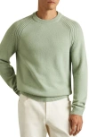 Reiss Cloud Wool Blend Sweater In Sage Green