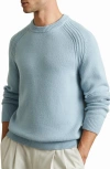 Reiss Soft Blue Cloud Wool Blend Raglan Sleeve Jumper In Soft Blue