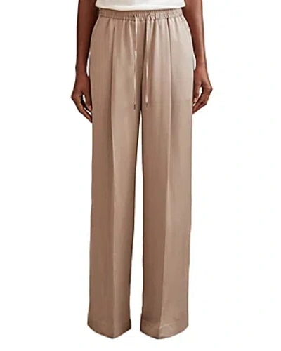 Reiss Cole Wide Leg Trousers In Gold