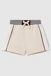 Reiss Colette - Ivory Teen Cotton Blend Elasticated Waist Shorts, Uk 13-14 Yrs