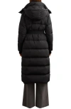 Reiss Colette Longline Puffer Coat With Removable Hood In Black
