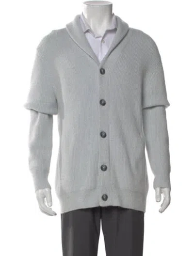 Pre-owned Reiss Collar Long Sleeve Cardigan In Gray