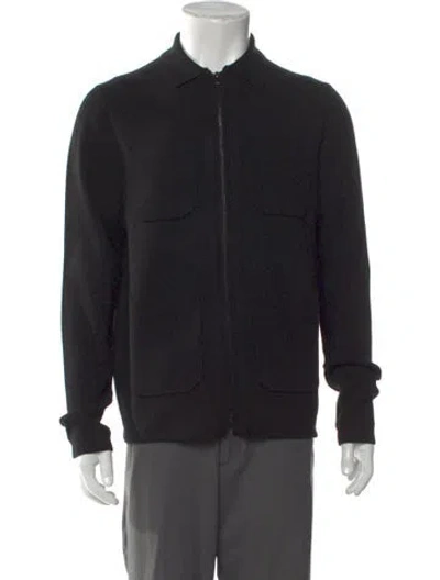 Pre-owned Reiss Collar Long Sleeve Polo Sweater In Blue