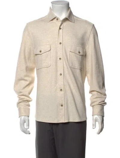 Pre-owned Reiss Collar Long Sleeve Pullover In Neutrals