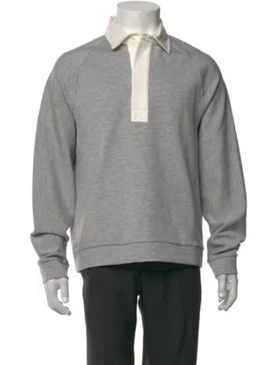 Pre-owned Reiss Collar Long Sleeve Pullover W/ Tags In Grey