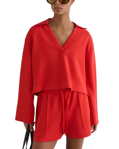 Reiss Collared Pull On Top In Orange
