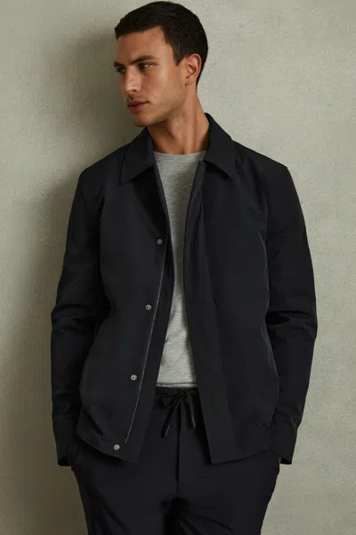 Reiss Navy Cologne Elasticated Hem Harrington Jacket In Navy