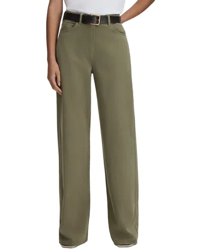 Reiss Colorado Cotton Denim Wide Leg Pant In Green