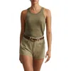 Reiss Colorado Twill High Rise Shorts In Khaki