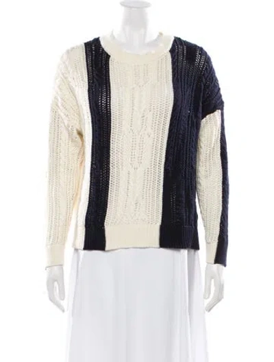 Pre-owned Reiss Colorblock Pattern Crew Neck Sweater In Blue