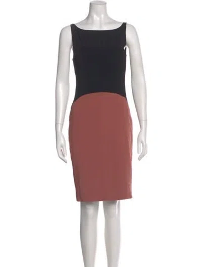Pre-owned Reiss Colorblock Pattern Knee-length Dress W/ Tags In Brown