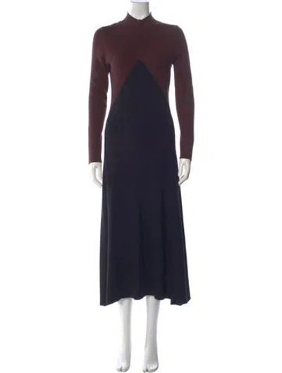 Pre-owned Reiss Colorblock Pattern Long Dress In Blue