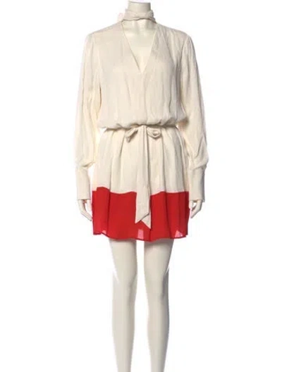 Pre-owned Reiss Colorblock Pattern Mini Dress W/ Tags In Neutral