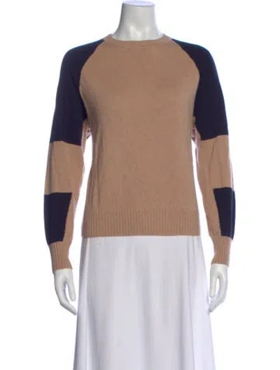 Pre-owned Reiss Colorblock Pattern Scoop Neck Sweater In Neutral