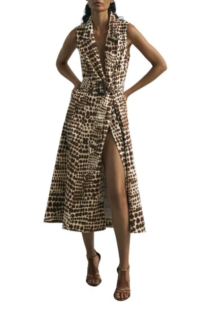 Reiss Concordia Print Belted Sleeveless Maxi Dress In Multi