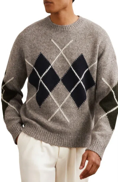 REISS REISS COOKE ARGYLE WOOL BLEND SWEATER