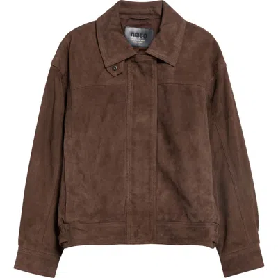 Reiss Cooper Suede Jacket In Brown