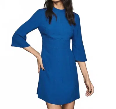 Reiss Cora Flared Sleeve Mini Shift Dress In Cobalt Blue