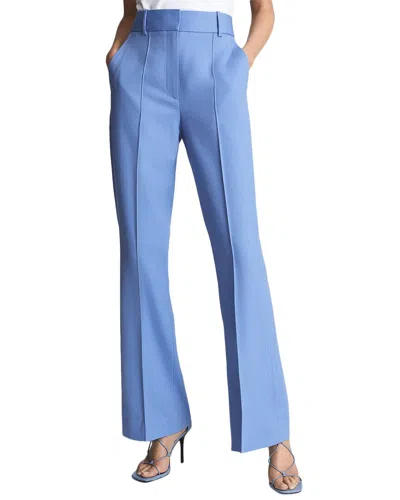 Reiss Cora Wide Leg Wool-blend Trouser In Blue