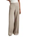 Reiss Stone Button-front Wide Leg Trousers In Stone