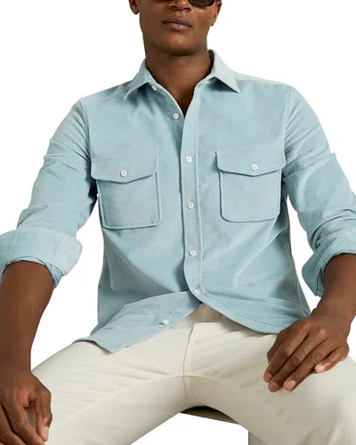 Reiss Soft Blue Tucci Cotton-blend Corduroy Overshirt