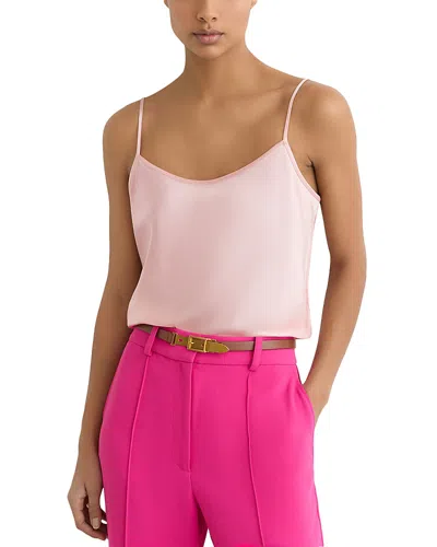 Reiss Womens Pink Corey Silk Cami Top In Animal Print