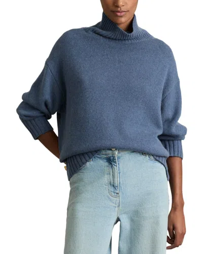 Reiss Corrine Cashmere Roll Neck Sweater In Blue
