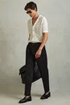 Reiss White Corsica Crochet Cuban Collar Shirt