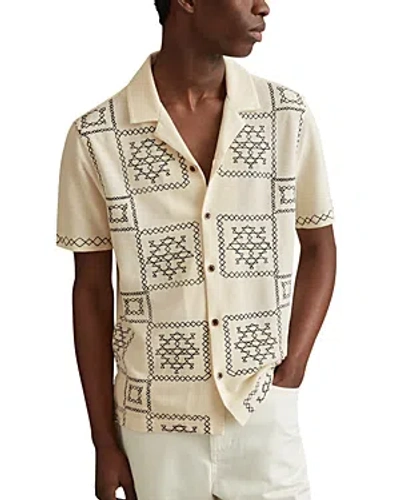 Reiss Cosmos Printed Camp Shirt In Neutral