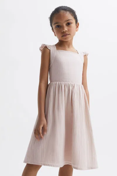 Reiss Pink 4-9 Yrs Cotton Cross Back Dress