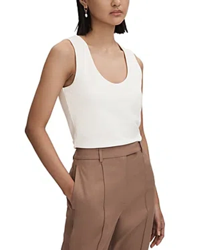 Reiss Courtney Scoop Neck Top In Ivory