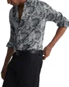 Reiss Black Multi Cousin Paisley Print Button-through Shirt In Black