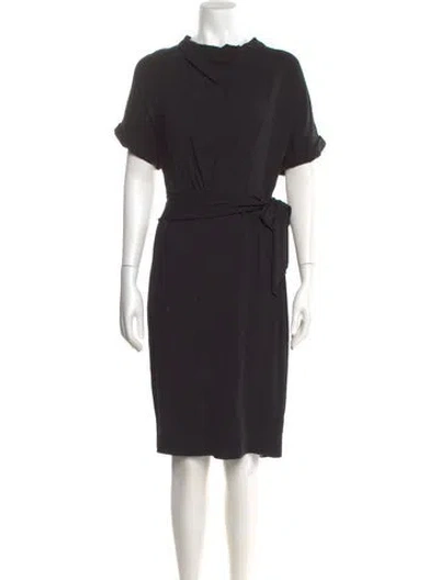 Pre-owned Reiss Cowl Neck Knee-length Dress In Black